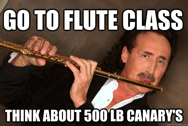 Go To Flute class think about 500 Lb Canary's  Gabe