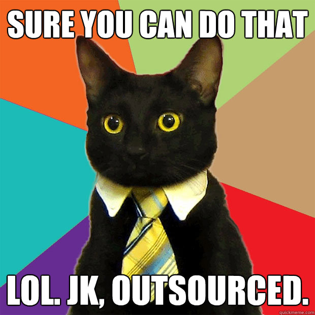 sure you can do that LOL. JK, outsourced.  Business Cat