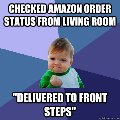 checked amazon order status from living room 