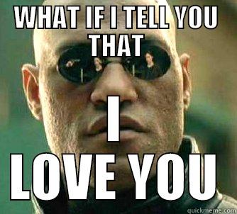 WHAT IF I TELL YOU THAT I LOVE YOU Matrix Morpheus