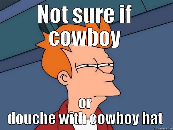 NOT SURE IF COWBOY OR DOUCHE WITH COWBOY HAT Futurama Fry