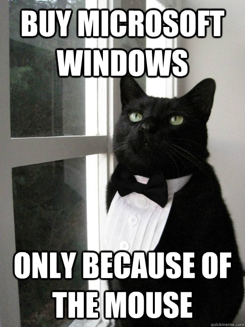 buy microsoft windows only because of the mouse  One Percent Cat