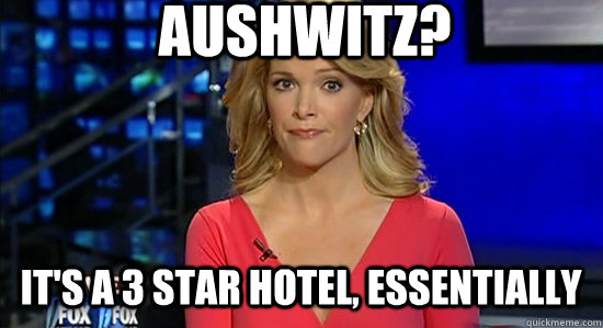 aushwitz? it's a 3 star hotel, essentially  essentially megyn kelly