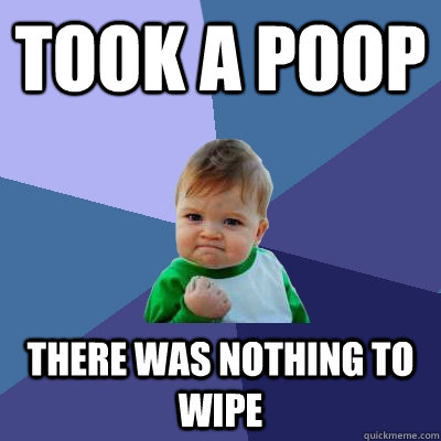 Took a poop There was nothing to wipe  Success Kid