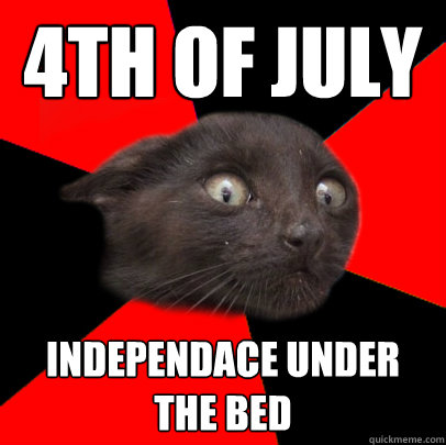 4th of july independace under the bed  Scaredy cat