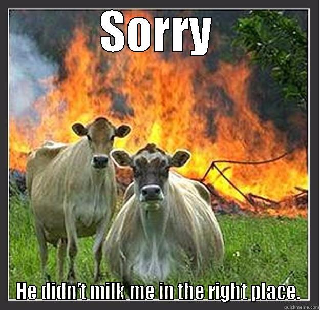 SORRY HE DIDN'T MILK ME IN THE RIGHT PLACE. Evil cows