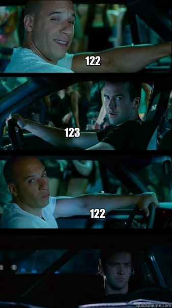 122 123 122  Fast and Furious