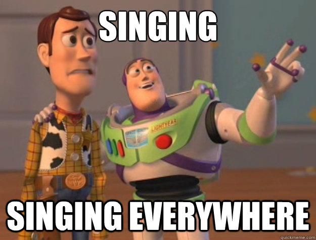 Singing singing everywhere  Buzz Lightyear