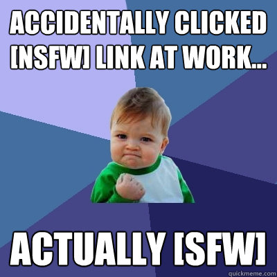 Accidentally clicked [NSFW] link at work... Actually [SFW]  Success Kid