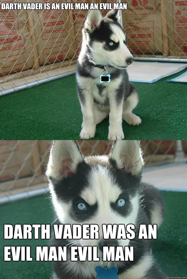 Darth Vader is an evil man an evil man Darth Vader was an evil man evil man  Insanity puppy