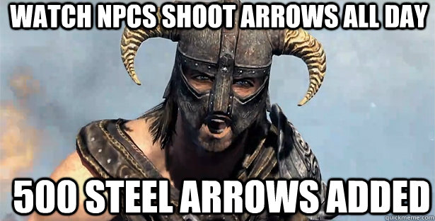 Watch NPCs shoot arrows all day 500 STEEL ARROWS ADDED  skyrim