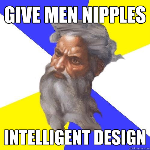 Give men nipples Intelligent Design  Advice God