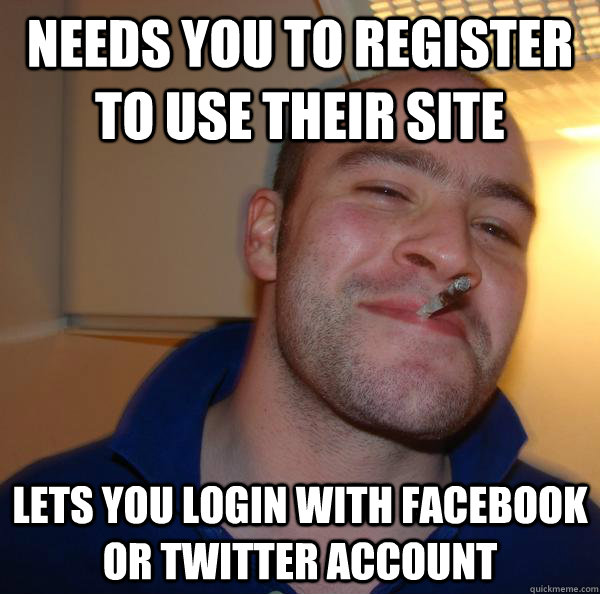 NEEDS YOU TO rEGISTER TO use THEIR SITE  LETS YOU LOGIN WITH FACEBOOK OR TWITTER ACCOUNT - NEEDS YOU TO rEGISTER TO use THEIR SITE  LETS YOU LOGIN WITH FACEBOOK OR TWITTER ACCOUNT  Misc