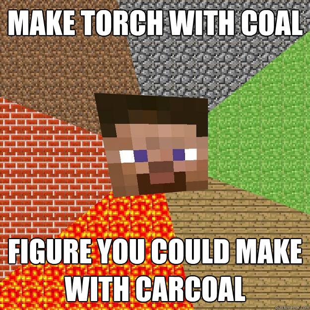 Make torch with coal Figure you could make with carcoal - Make torch with coal Figure you could make with carcoal  Minecraft