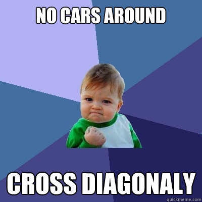 No Cars Around Cross Diagonaly  Success Kid