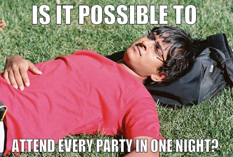 Pondering Prady - IS IT POSSIBLE TO ATTEND EVERY PARTY IN ONE NIGHT? Misc