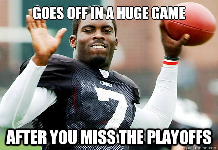 Goes off in a huge game after you miss the playoffs - Goes off in a huge game after you miss the playoffs  Michael Vick Kills Dogs