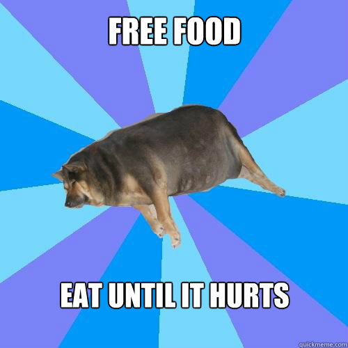 Free Food Eat until it hurts  Lazy college student