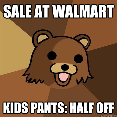 Sale at Walmart kids pants: half off - Sale at Walmart kids pants: half off  Pedobear