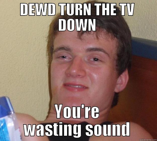 DEWD TURN THE TV DOWN YOU'RE WASTING SOUND 10 Guy