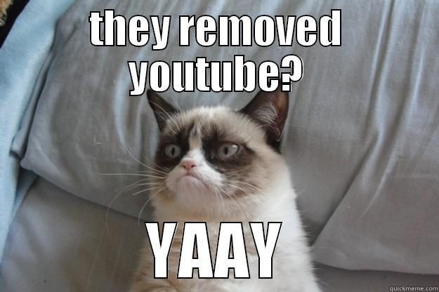 THEY REMOVED YOUTUBE? YAAY Grumpy Cat