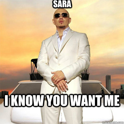 I KNOW YOU WANT ME SARA  Pitbull