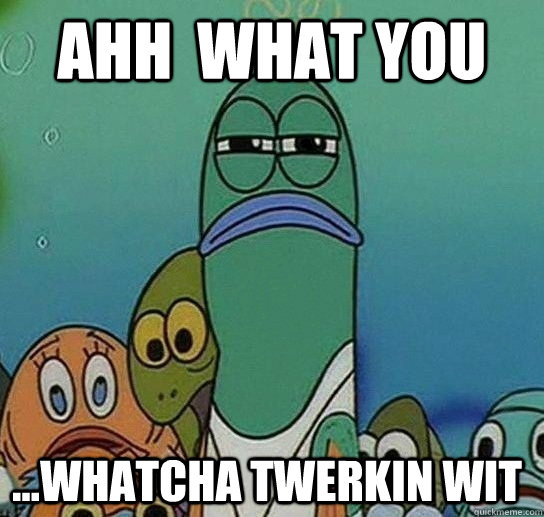 Ahh  What You  ...whatcha twerkin wit  Serious fish SpongeBob