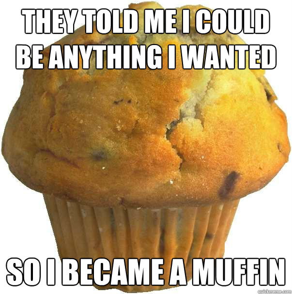 they told me i could be anything i wanted So i became a muffin  