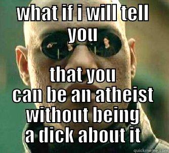 WHAT IF I WILL TELL YOU THAT YOU CAN BE AN ATHEIST WITHOUT BEING A DICK ABOUT IT Matrix Morpheus