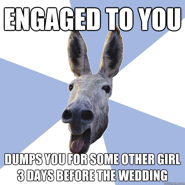 engaged to you dumps you for some other girl 3 days before the wedding  Jackass Boyfriend