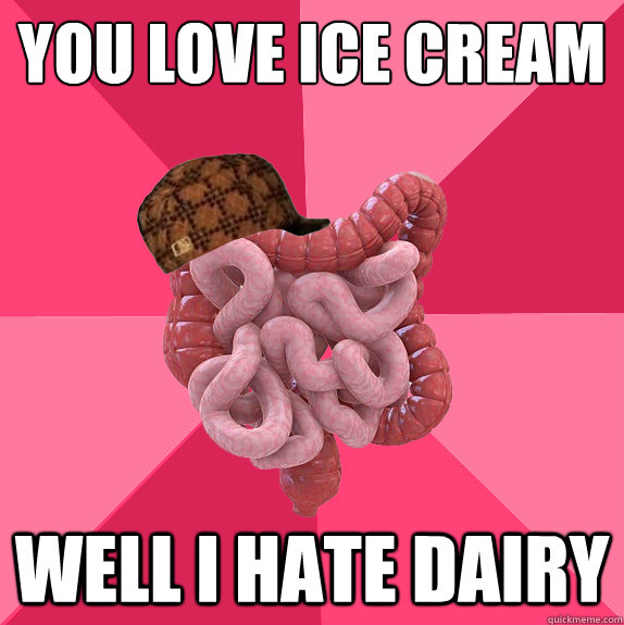 you love ice cream well I hate dairy  Scumbag Intestines