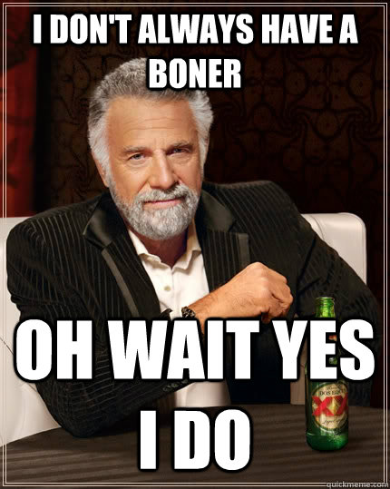 I don't always have a boner OH wait yes i do  The Most Interesting Man In The World