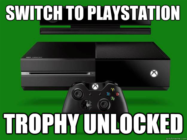 switch to playstation trophy unlocked  xbox one