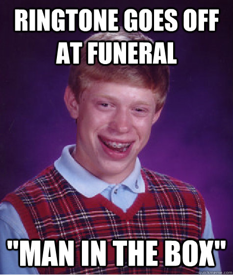 ringtone goes off at funeral 