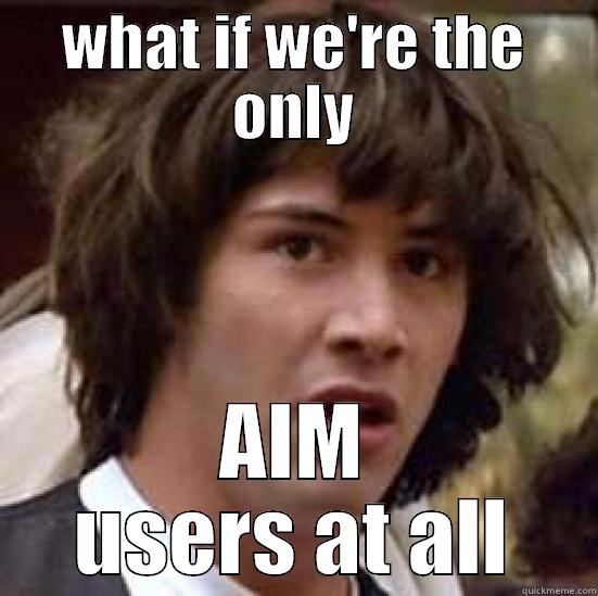 WHAT IF WE'RE THE ONLY AIM USERS AT ALL conspiracy keanu