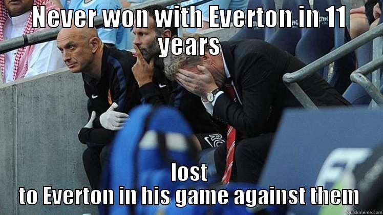 Old Trafford blues - NEVER WON WITH EVERTON IN 11 YEARS LOST TO EVERTON IN HIS GAME AGAINST THEM Misc