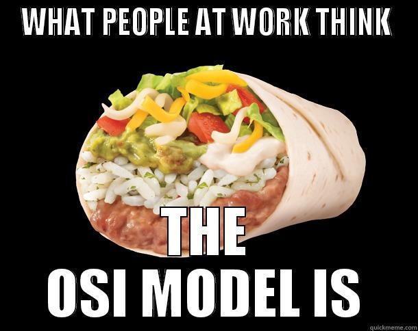 WHAT PEOPLE AT WORK THINK THE OSI MODEL IS Misc