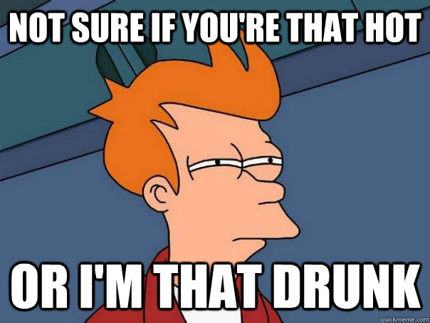 Not sure if you're That hot Or i'm that drunk - Not sure if you're That hot Or i'm that drunk  Futurama Fry