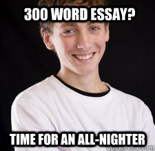 300 word essay? time for an all-nighter  High School Freshman