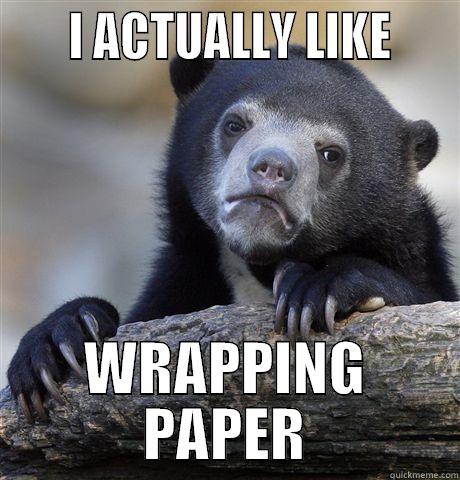      I ACTUALLY LIKE     WRAPPING PAPER Confession Bear