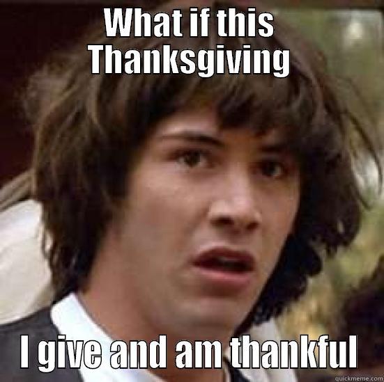 thanksgiving poneder - WHAT IF THIS THANKSGIVING I GIVE AND AM THANKFUL conspiracy keanu