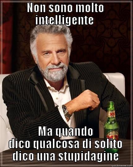 NON SONO MOLTO INTELLIGENTE  MA QUANDO DICO QUALCOSA DI SOLITO DICO UNA STUPIDAGINE The Most Interesting Man In The World