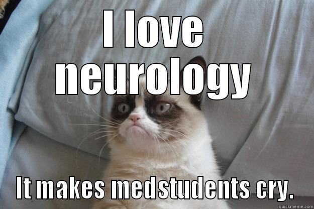 Neurology. Not for the weak - I LOVE NEUROLOGY IT MAKES MEDSTUDENTS CRY. Grumpy Cat