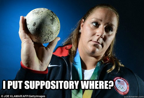 I put Suppository Where?  Athlete Suppository