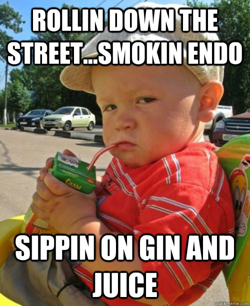 Rollin down the street...smokin endo Sippin on Gin and Juice - Rollin down the street...smokin endo Sippin on Gin and Juice  Misc