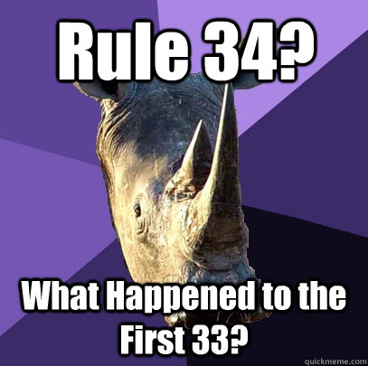 Rule 34? What Happened to the First 33?  Sexually Oblivious Rhino