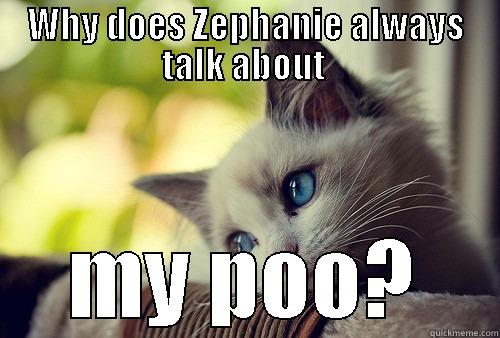 WHY DOES ZEPHANIE ALWAYS TALK ABOUT  MY POO? First World Problems Cat