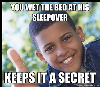 you wet the bed at his sleepover keeps it a secret  