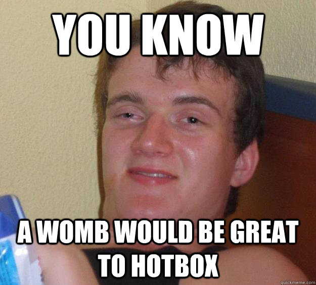 you know a womb would be great to hotbox  10 Guy