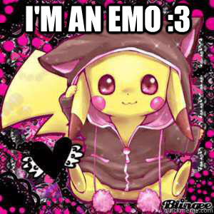 I'm an emo :3  Emo Pikachu